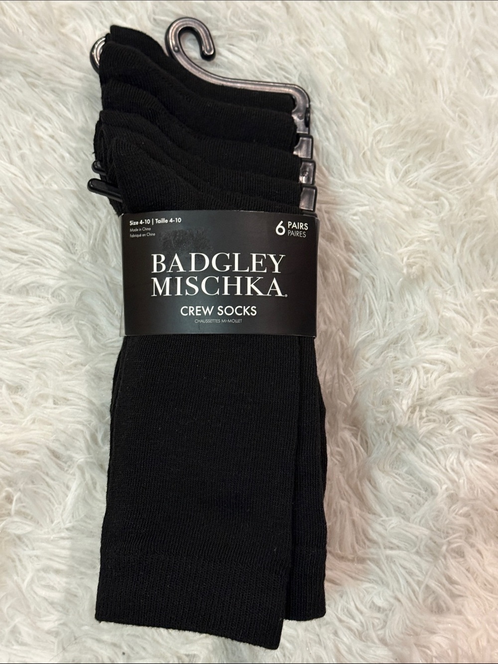 Badgley Mischka Black women’s  Crew Socks - Pack of 6